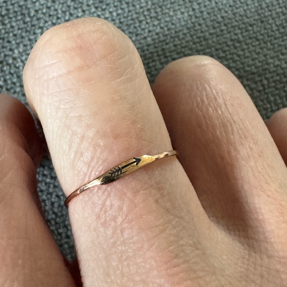 Catbird Famous Letters Arrow 14k Rose Gold Women's Ring